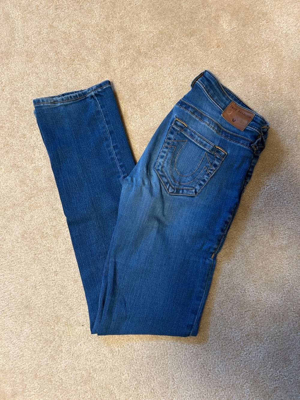 True Religion Billie Straight Jeans in Blue Wash